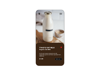 Oat Milk Product page Design 2 (Mobile app)