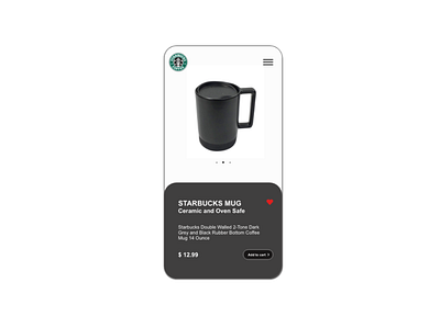 Product Page Design for STARBUCKS merchandise app branding design minimal mobile ui ux