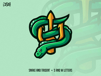 Mascot logo of an EEl Snake + trident branding esportlogo icon illustration illustrator logo mascot mascot logo sports logo vector