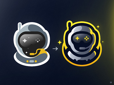 Spacestation rebrand // Before and After astronaut logo branding esports logo icon icon design illustration illustrator logo logo brand logo mark mascot mascot logo sports logo vector