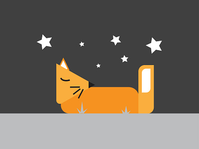 Illustration Sleeping Fox adobe illustrator animal illustration sleeping fox