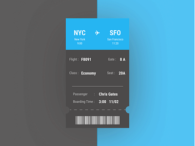 Boarding Pass -Daily Ui 24 art branding creative creative design daily ui dailyui design flat minimal typography ui ux