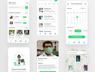 Medical appointment Booking App app app design creative design design minimal ui uidesign uidesigner uidesigns ux uxdesign