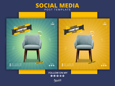 Exclusive furniture sale social media post template.