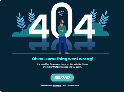 404 Page - Web page error. 404 404 page affinity designer clean colors dailyui design error error 404 figma graphic design illustration minimal ui ux vector web web design website