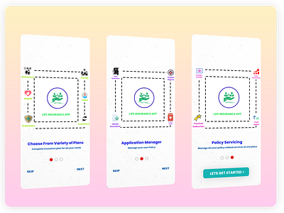 Onboarding Screen Design of Life insurance App.