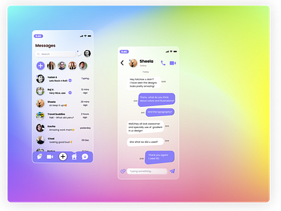 Direct Messaging App Design using glassmorphism. by Yatish on Dribbble