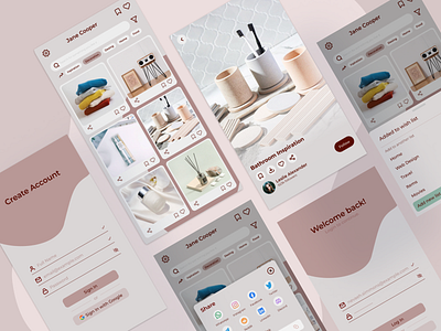 Pink App - Cards Practice app branding card cards design figma icon inspiration login modal pinterest uidesign uxdesign uxui webdesign