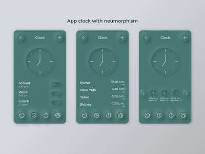 Neumorphism app clock design figma icon inspiration inspirationapp neumorphism uidesign ux uxdesign uxui webdesign