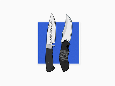 Knives blue chop color cut design flat graphic design illustration knife knives minimal square tribal ui