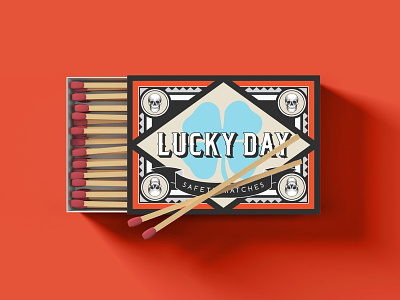 Lucky Day Matchbox Packaging design matchbook matchbox package design packagedesign packaging packagingdesign typography
