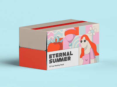 Eternal Summer Package Design beer beer box beer branding beer identity beer packaging beerpackaging box branding graphic graphic design graphic illustration identity illustration package package design packaging print vector illustration