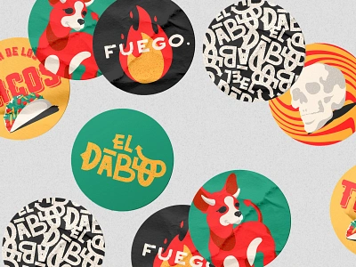 El Diablo Taquería Sticker Designs brand design branded stickers branding identity identity design illustrated brand illustrated branding illustration logo logotype restaurant branding sticker sticker design sticker pack stickers tacos taqueria typography