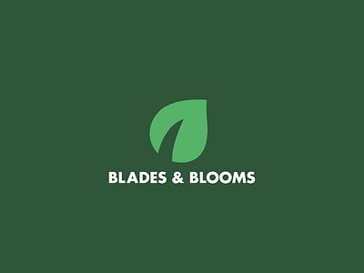 Blades & Blooms Lawn Services grass lawn leaf local logo
