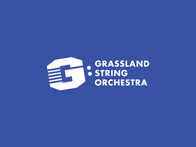 Grassland Orchestra Logo blue music orchestra school strings