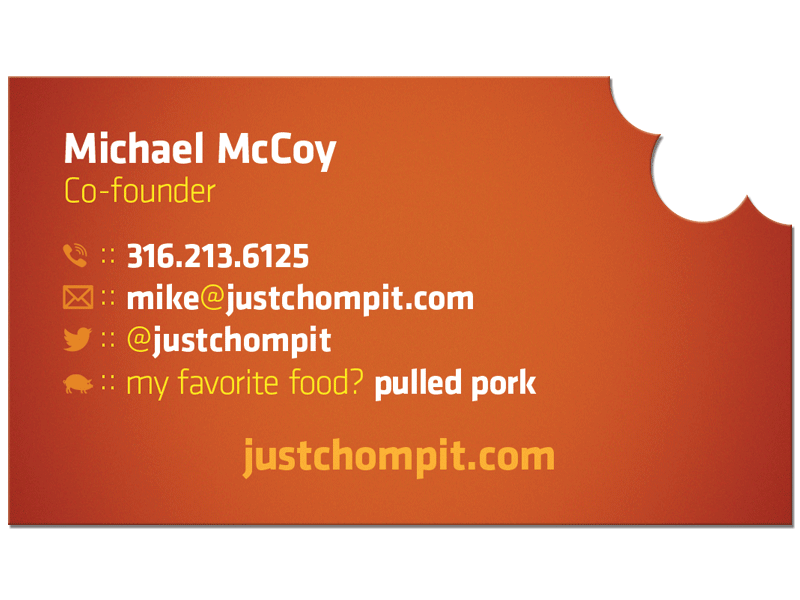 Chomp Business Cards business cards die cut