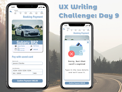 UX Writing Challenge: Day 9 car rental care hire daily challenge error payment user experience ux ux research uxwriting writing writing challenge