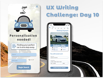 UX Writing Challenge: Day 10 app car app dailychallenge enter user experience ux ux design writing