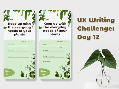 UX Writing Challenge: Day 12 app dailychallenge error error page plant app plants user experience ux ux design writing writing challenge