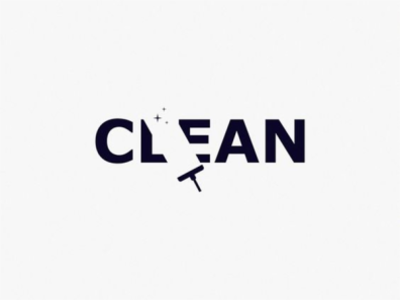 CLEAN negative space logo