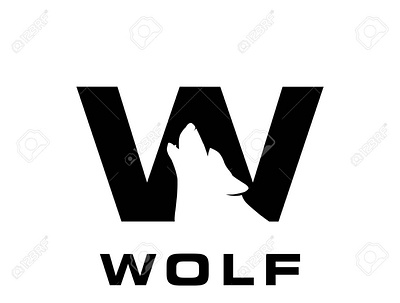 letter w and wolf negative space branding creativity flatdesign icon illustration negativespace ui unique logo ux vector