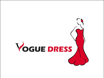 Vogue Dress animation branding creativity design flatdesign illustration logo negativespace unique logo ux