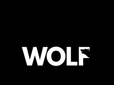 WOLF negative space logo design