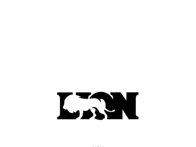 negative space logo of LION