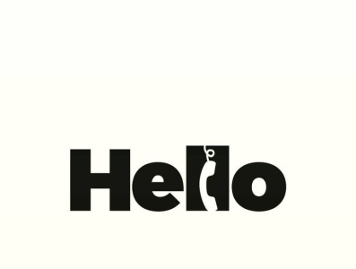 HELLO negative spacce animation branding creativity design flatdesign illustration logo negativespace typography unique logo vector