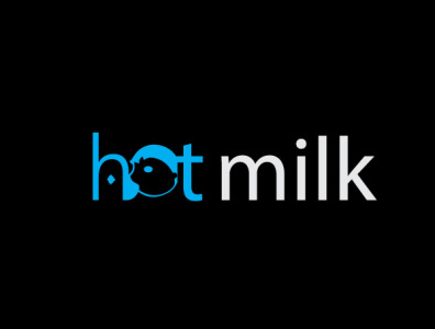 hot milk negativespace logo design