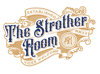 The Strother Room Logo branding logo logo design typography victorian