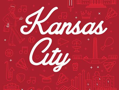 Kansas City Summer Illustration bbq branding character city illustration jazz kansas city chiefs kansascity line logo logo logo design midwest vector