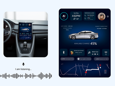 Smart Control Hub artificial intelligence automobile commandcontrol controlhub dashboard ui illustration smarthub ui uiuxdesign ux voice commands voicerecognition xd