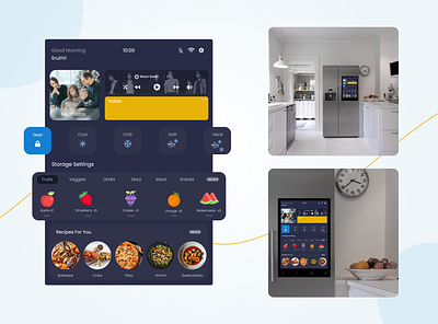 Smart Fridge commandcontrol design smart fridge smart home smart refrigerator smartscreen uiuxdesign user experience user interface voicerecognition xd