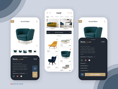 MADE Furniture Mobile UI branding flatdesign furniture app made.com mobile ui redesigned uitrends uiuxdesign uiuxdesigner user experience userinterface xd