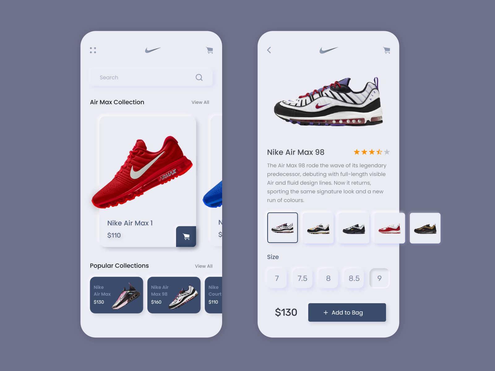 Nike App UI by Sruthi N on Dribbble