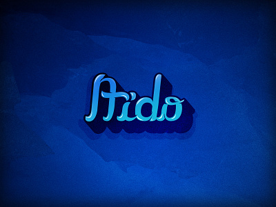 Calligraphic logo "Aïdo" blue calligraphy calligraphy logo ice lettering typography