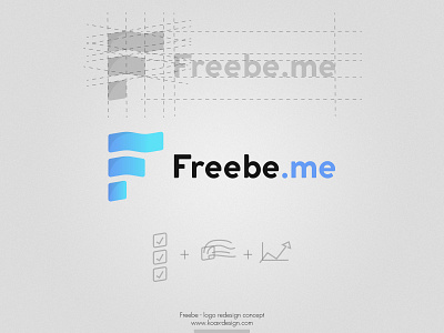 Freebe logo concept redesign app application blue design flat freebe gradiant logo logo design logotype simple startup