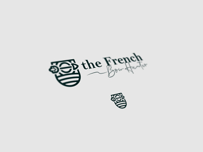 The french bow hunter badge badge logo badgedesign banding blason green logo logos logotype simple