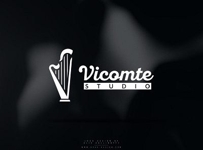 Music studio logo harp logo logo design logotype music studio