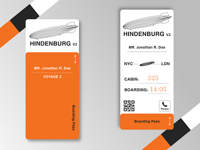 Day 24 Boarding Pass "Hindenburg V2" daily daily 100 challenge daily ui dailyui dailyuichallenge design illustraion illustrator ui vector vector art vector illustration vectorart xd xd design