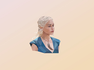 Polygonal Dany daenerys dany game of thrones geometric got head illustration polygonal targaryen