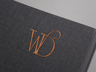 WD brand identity branding copper foil fancy foil graphic design linen logo mark monogram serif symbol type wd
