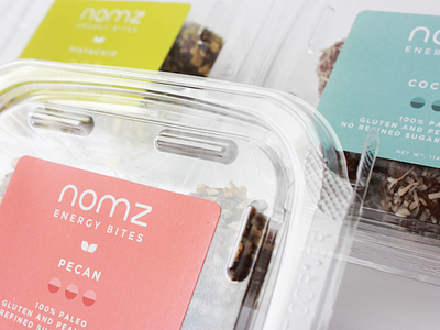 Nomz Labels branding food healthy label logo nomz packaging snack