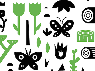 Deforestation butterfly extinction fire flower graphic habitat loss icon log moth pattern plant tree