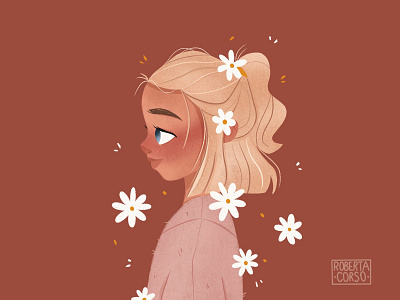 Daisy Flower art artist artwork character design character illustration design digital art digital painting drawn flowers girl illustration graphic design illustration logo logo design procreate