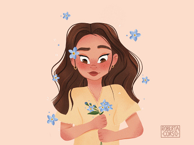 Forget-me-not flower girl