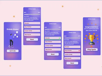 Trivia Game Design ui