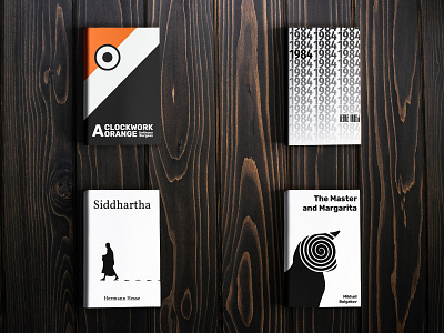 Book classics redesigned 1984 anthony burgess book cover book cover art book cover design book illustration book redesign books clockwork orange design george orwell graphic design hermann hesse illustration mikhail bulgakov redesign siddhartha the master and margarita