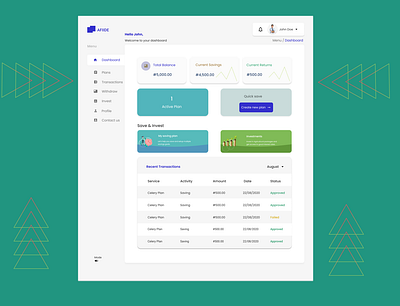 User Dashboard dailyui dashboard app dashboard design dashboard ui design savings typography ui ux web